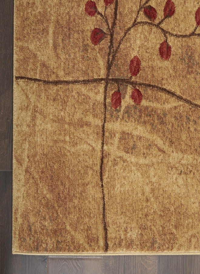 Nourison Home Somerset 6' Runner Brown Fabric Rustic Area Rug (6' Runner), Latte - Image 3
