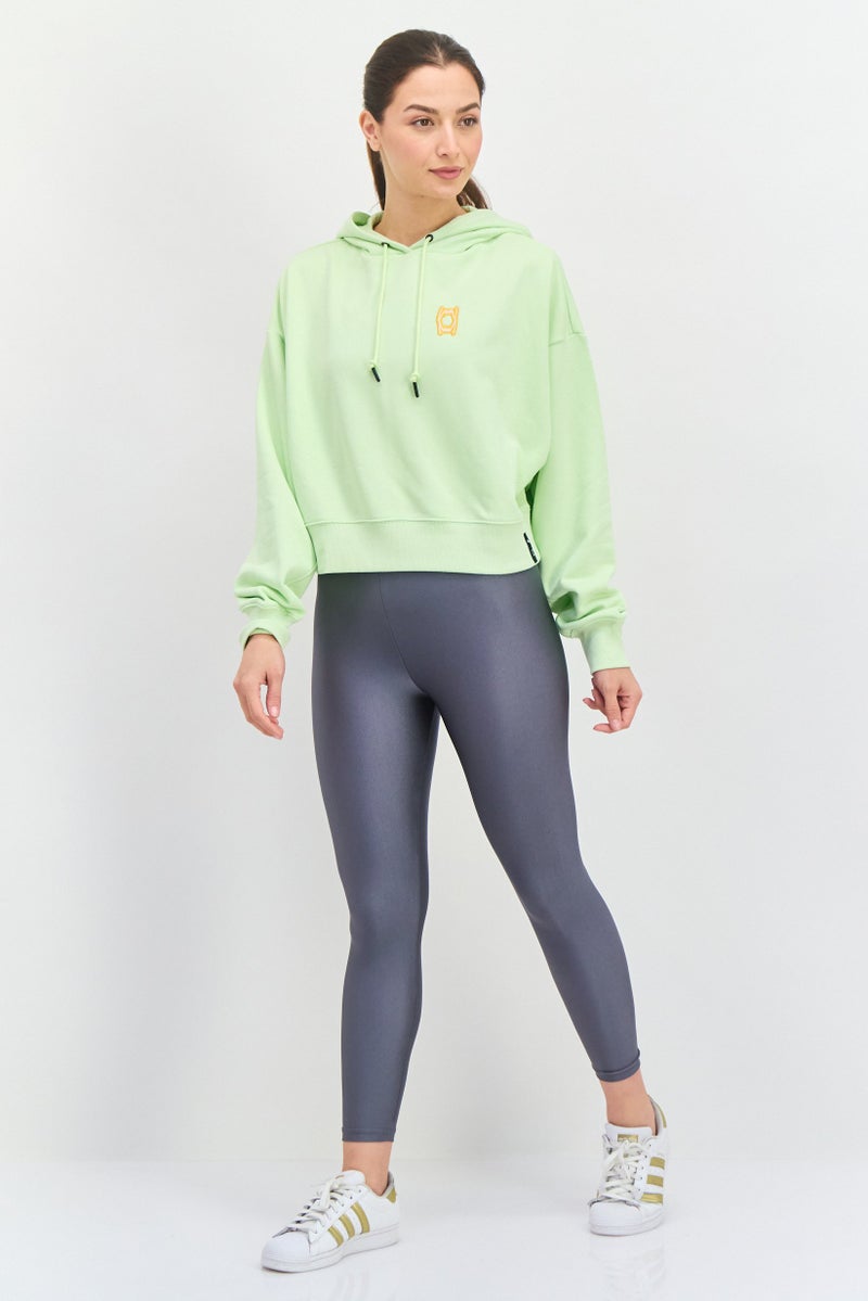 PUMA Women Sportswear Fit Hooded Outdoor Sweatshirt, Lime Green  - Image 4