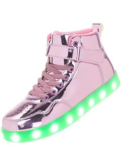 Kids LED Light Up Shoes High Top Cool USB Rechargeable Flashing Sneakers for Unisex Child Boys Girls