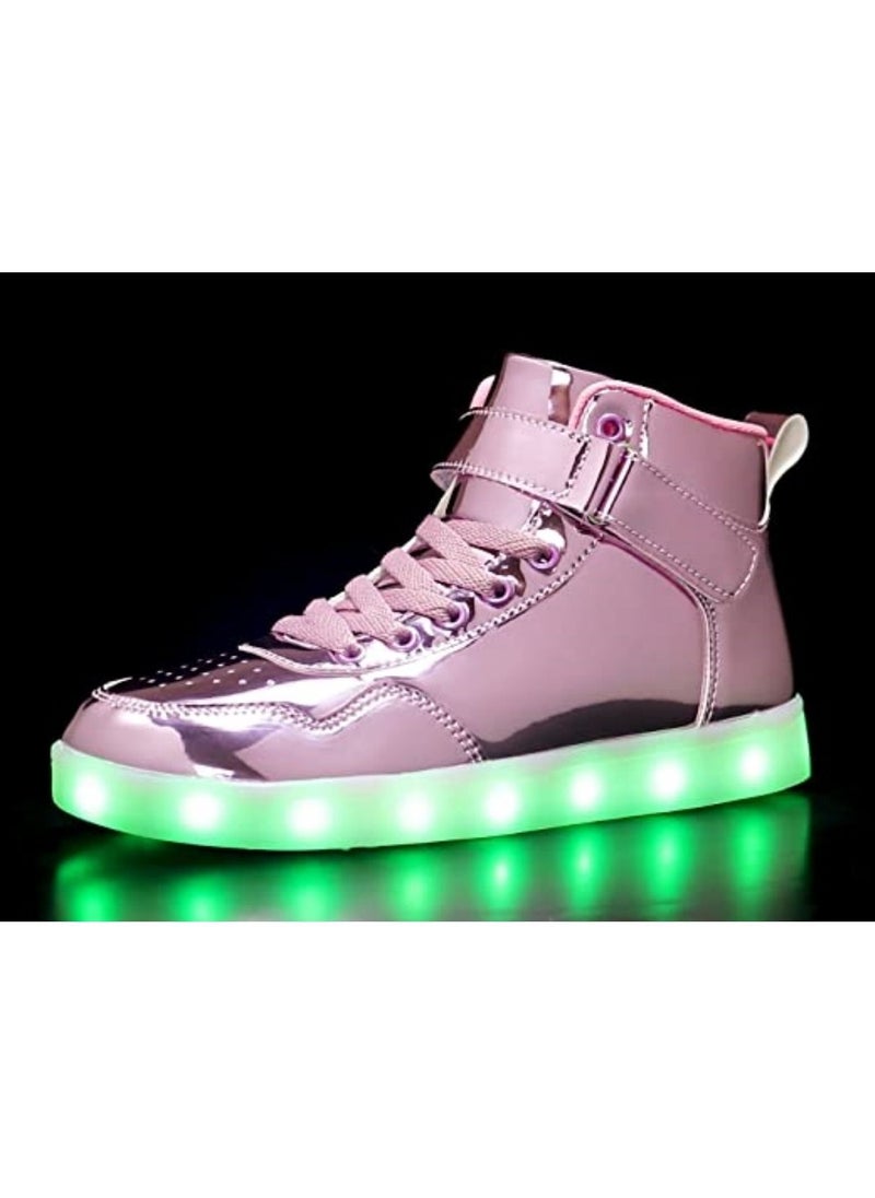 Generic - Kids LED Light Up Shoes High Top Cool USB Rechargeable Flashing Sneakers for Unisex Child Boys Girls - Image 1