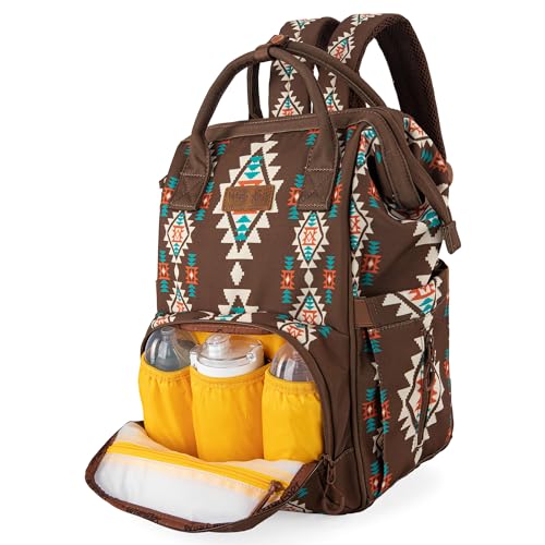 Wrangler Aztec Backpack Organized Daypack Travel Baby Bag with Stroller Strap and Side Bottle Pockets WG22049110CF - Image 3