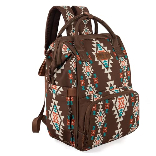 Wrangler Aztec Backpack Organized Daypack Travel Baby Bag with Stroller Strap and Side Bottle Pockets WG22049110CF - Image 1
