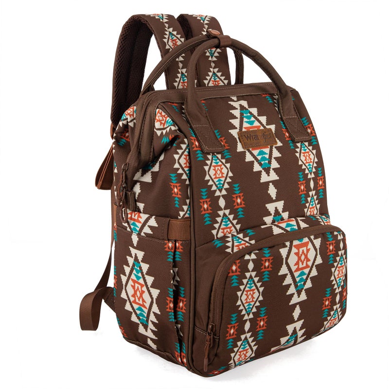 Wrangler Aztec Backpack Organized Daypack Travel Baby Bag with Stroller Strap and Side Bottle Pockets WG22049110CF - Image 2