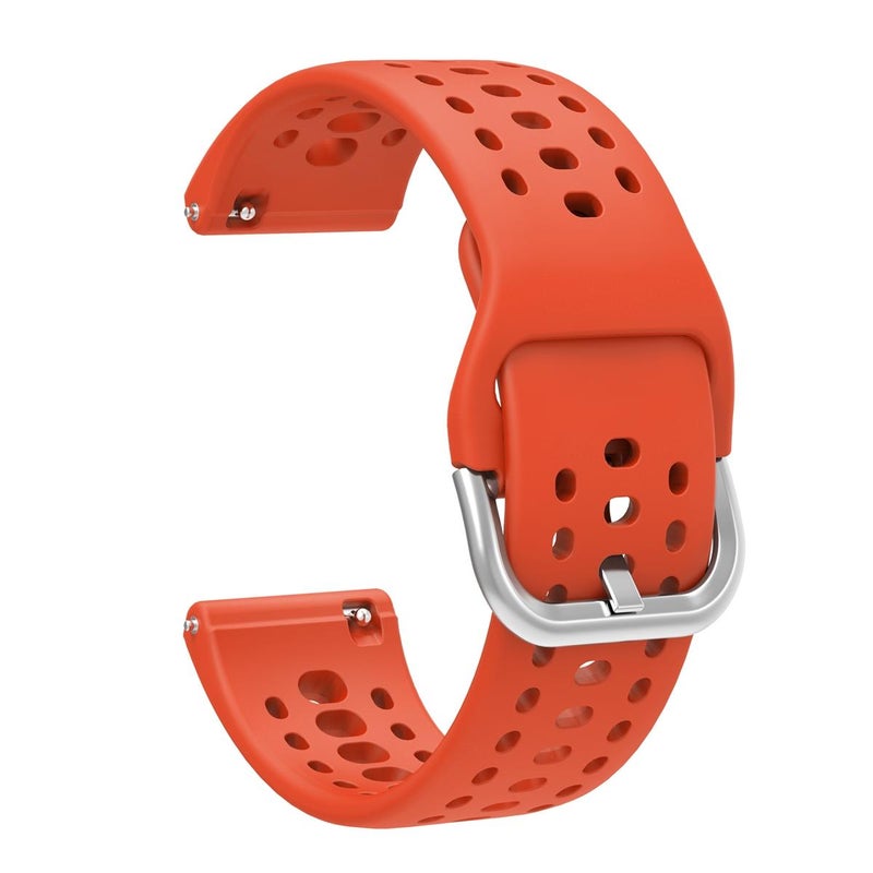 For Amazfit Bip 6 Silver Buckle Solid Color Silicone Watch Band(Orange) - Image 4