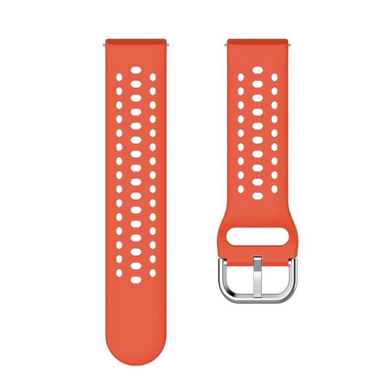 For Amazfit Bip 6 Silver Buckle Solid Color Silicone Watch Band(Orange) - Image 5