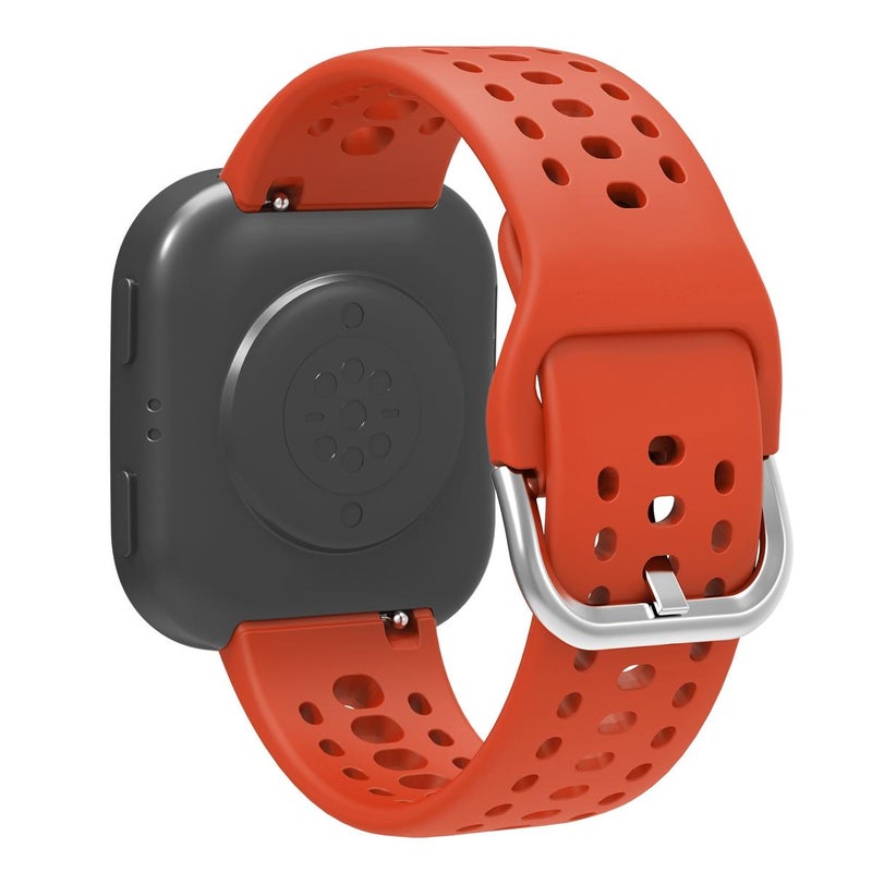 For Amazfit Bip 6 Silver Buckle Solid Color Silicone Watch Band(Orange) - Image 2