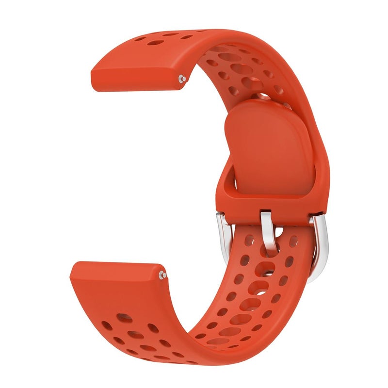 For Amazfit Bip 6 Silver Buckle Solid Color Silicone Watch Band(Orange) - Image 3