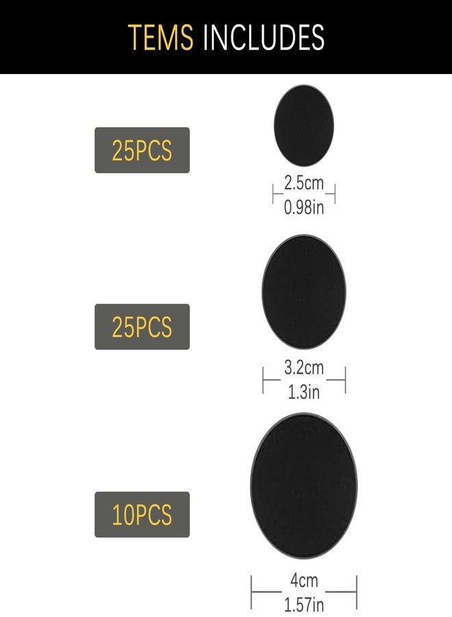 XJPONGC 60Pcs Mix Round Plastic Model Bases 25mm(25pcs)/32mm(25pcs)/40mm(10pcs) for Gaming Miniatures or Wargames Role Playing Board Game Figure Toy(0.98inch/1.3inch/1.57inch) - Image 3