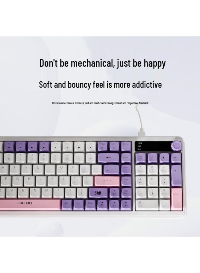 المؤسس مجموعة لوحة مفاتيح وماوس KM650 للألعاب، بإضاءة RGB، سلكية USB، تدعم AR/EN، مزودة بخاصية النقر الغشائي مع زر للتحكم في مستوى الصوت، دقة 1200 نقطة في البوصة، متعددة الوسائط، متوافقة مع الألعاب، الأعمال، أجهزة الكمبيوتر الشخصية، أجهزة ماك ، وأنظمة وندوز. - Image 3