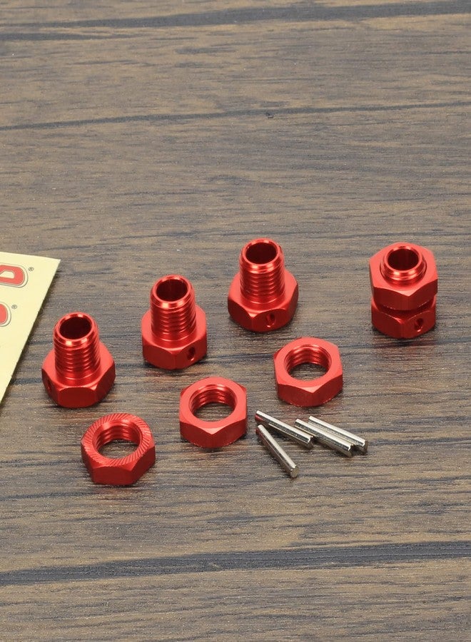 RCAWD Wheel Nut & Wheel Hex 17mm for 1/7 ARRMA Infraction Mojave Limitless 6S & 1/8 ARRMA Typhon 6S Upgrades Parts, Hex Wheels Hubs Adapter for #AR310447#ARAC9413, #AR310449#ARAC9763 Red - Image 5