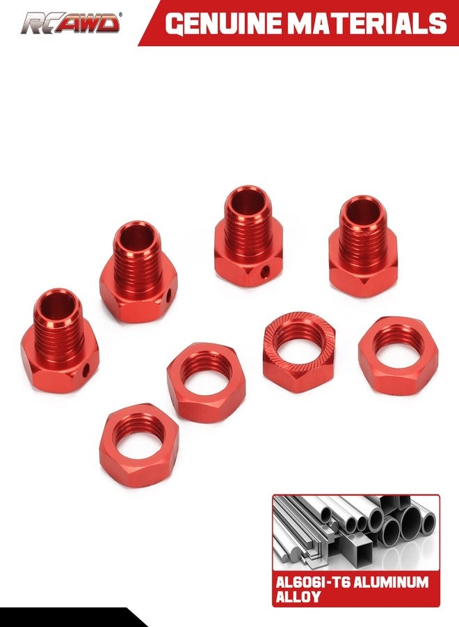 RCAWD Wheel Nut & Wheel Hex 17mm for 1/7 ARRMA Infraction Mojave Limitless 6S & 1/8 ARRMA Typhon 6S Upgrades Parts, Hex Wheels Hubs Adapter for #AR310447#ARAC9413, #AR310449#ARAC9763 Red - Image 4
