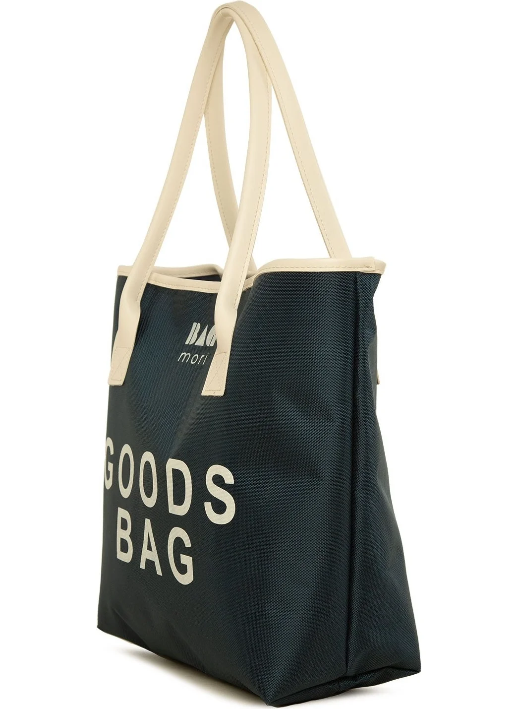 باجموري Navy Blue Printed Leather Garnished Tote Bag