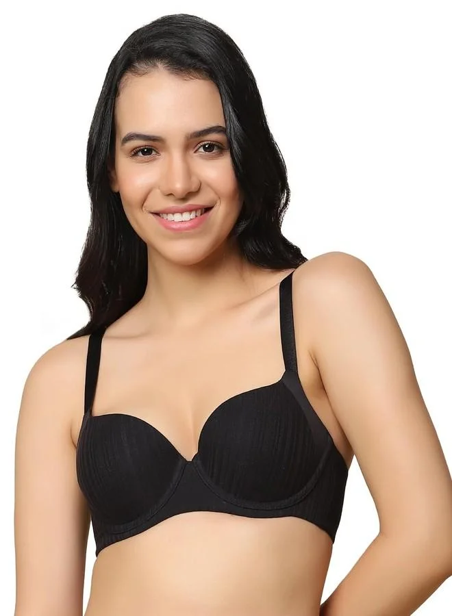 ترايامف Triumph Body Make-Up Patchwork Wired Padded Bra Black