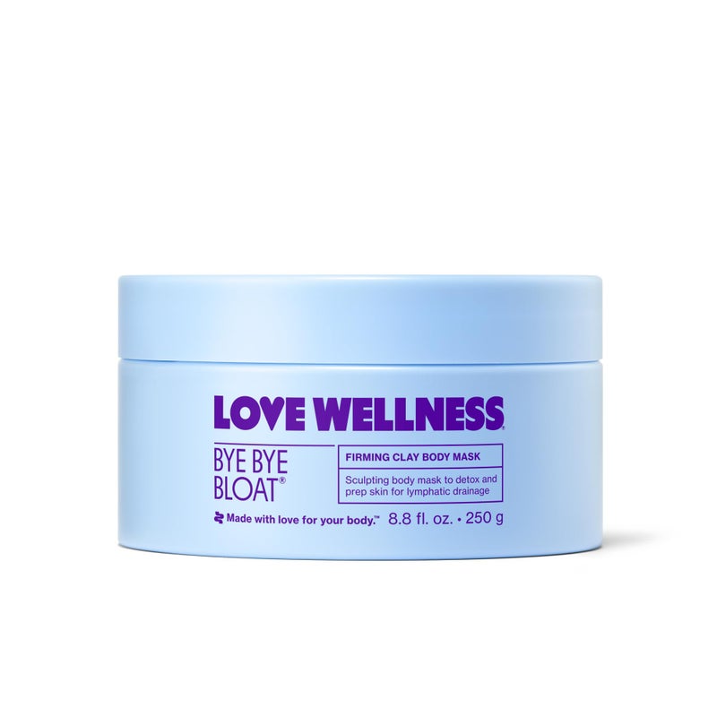 Love Wellness Bye Bye Bloat Firming Clay Body Mask | Lymphatic Drainage Body Mask for Women | Support Bloating Relief, Skin Hydration & Boost Circulation | Caffeine, Grapefruit & Peppermint Oil | 250g - Image 1