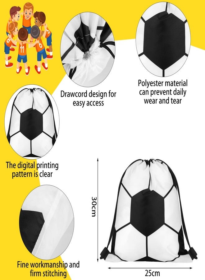 Lothee 34 Pieces Soccer Party Favors 10 Soccer Drawstring Bags Sports Gym 12 Soccer Bracelet Wristband Silicone Rubber Bracelet 12 Soccer Keychains Soccer Team Gift for Men Women Sport - Image 4