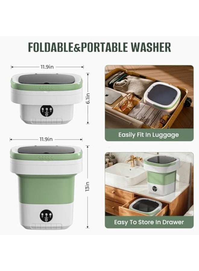 Portable Washing Machine,12L Upgraded Large Capacity Portable Washer With 3 Modes Deep Cleaning.Suitable For Travel, Camping,Apartments, Dormitories, Hotels (Green) - Image 5