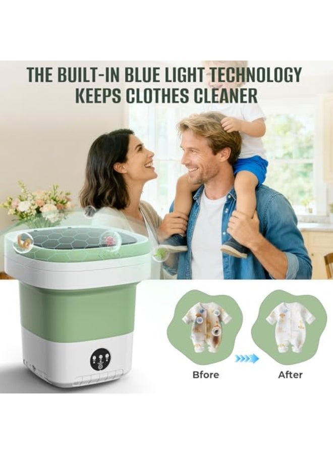 Portable Washing Machine,12L Upgraded Large Capacity Portable Washer With 3 Modes Deep Cleaning.Suitable For Travel, Camping,Apartments, Dormitories, Hotels (Green) - Image 4