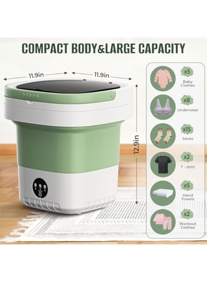 Portable Washing Machine,12L Upgraded Large Capacity Portable Washer With 3 Modes Deep Cleaning.Suitable For Travel, Camping,Apartments, Dormitories, Hotels (Green) - Image 2