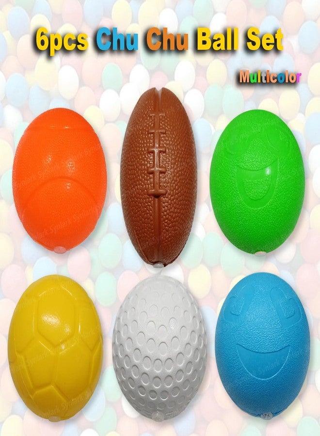 Synlark Colourful CHU CHU Balls Toys/Soft Toys Set with Sound/Bath Toys for Baby Kids and Toddlers (6 pcs) - Image 5
