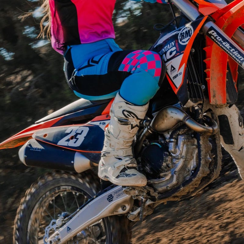 MSR Women's Nova Dirt Bike Motocross MTB Pants Size 9/10 Blue/Pink - Image 3