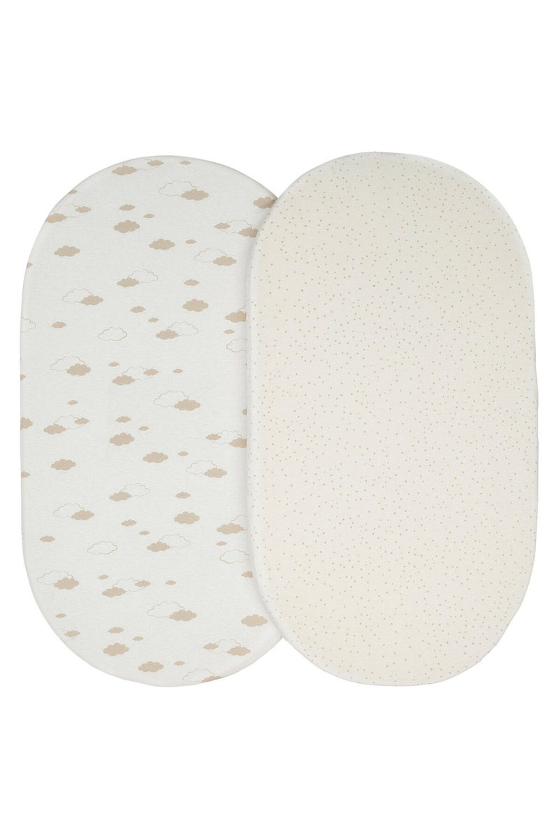 ALSKVARD ÄLSKVÄRD Fitted sheet for bassinet, clouds/dots/off-white - Image 2