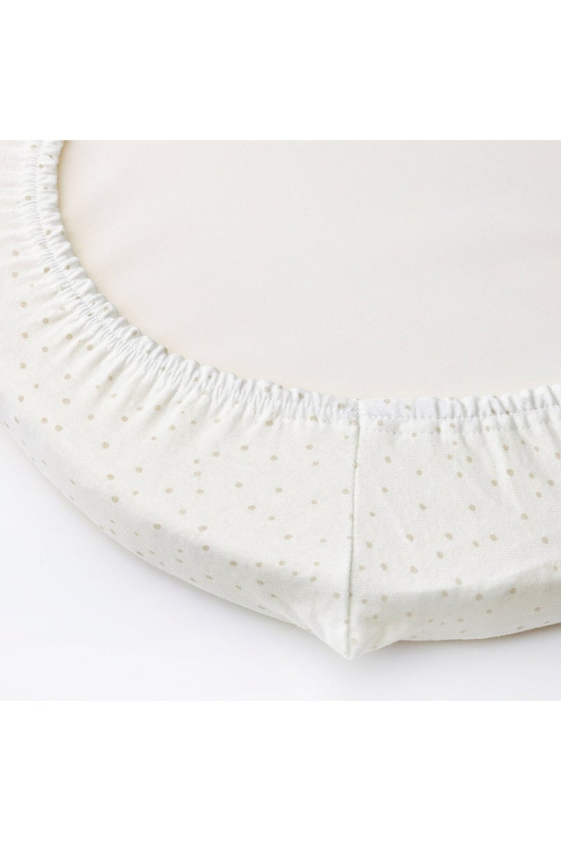 ALSKVARD ÄLSKVÄRD Fitted sheet for bassinet, clouds/dots/off-white - Image 3