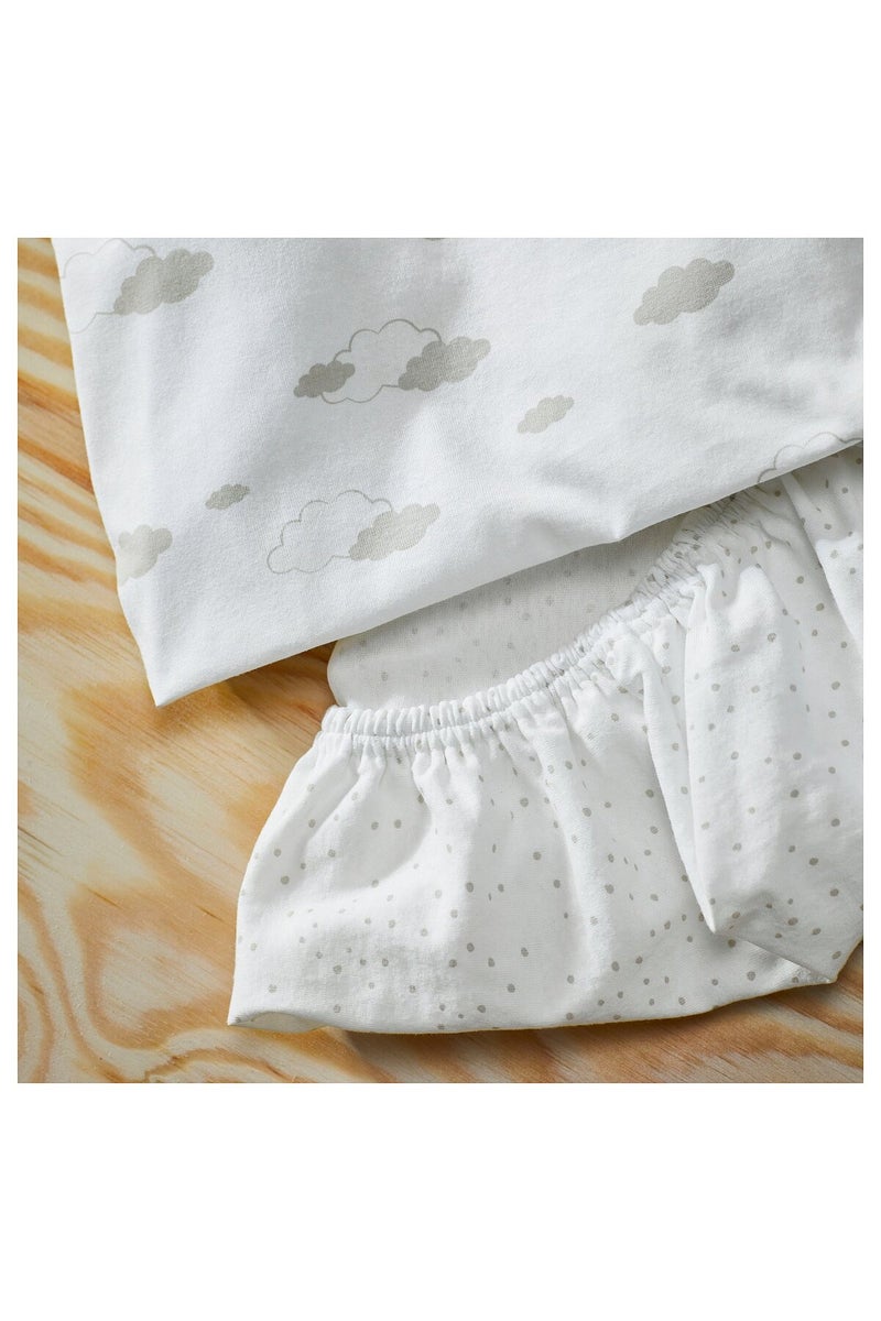 ALSKVARD ÄLSKVÄRD Fitted sheet for bassinet, clouds/dots/off-white - Image 5