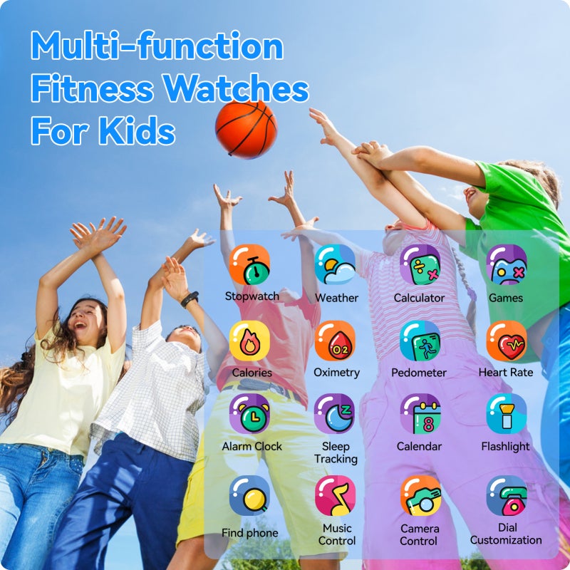 Kids Smartwatch: IP68 Waterproof 1.5'' Touch Screen, 24/7 Health & Sleep Tracker, Family Account Support - 20 Sports Modes Kids Fitness Watch for Boys Girls Aged 4-16 - Image 3