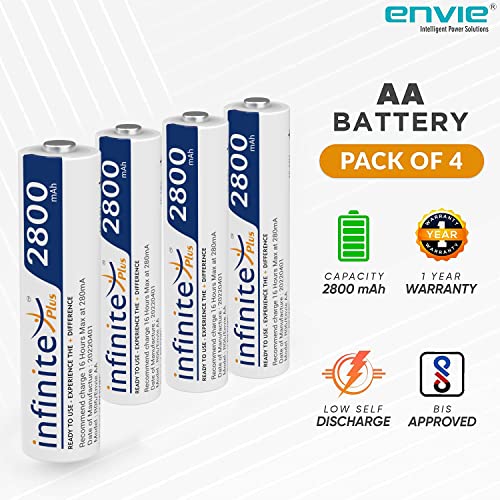 ENVIE® (ECR 20 MC+4xAA2800) Standard Rechargeable Battery Charger for AA & AAA Ni-mh/Ni-Cd with Batteries - Image 2