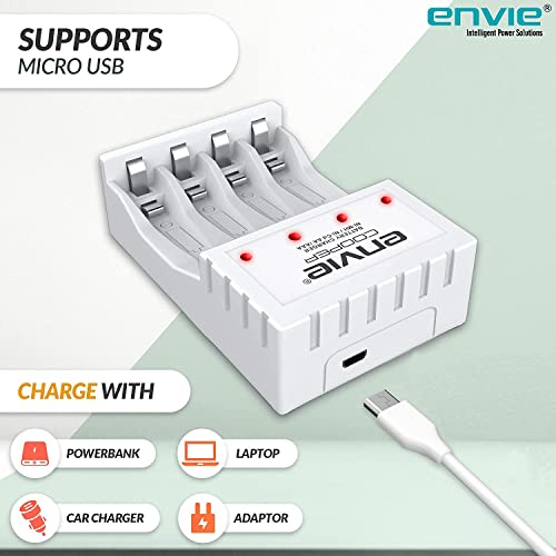 ENVIE® (ECR 20 MC+4xAA2800) Standard Rechargeable Battery Charger for AA & AAA Ni-mh/Ni-Cd with Batteries - Image 3