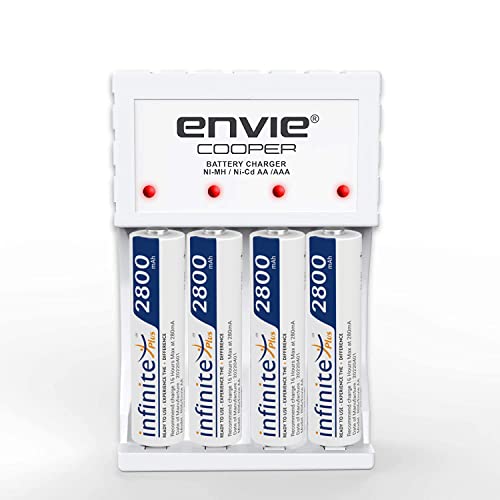 ENVIE® (ECR 20 MC+4xAA2800) Standard Rechargeable Battery Charger for AA & AAA Ni-mh/Ni-Cd with Batteries - Image 1