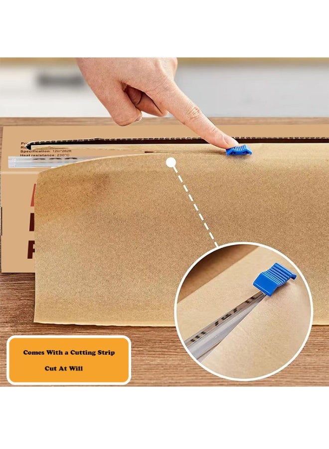 Roll Parchment Paper, Food-Grade Non-Stick Baking Paper For Air Fryer  Oven, Double-Sided Silicone Coated, Oil Proof  Water Resistant, For Baking, Steaming, Freezing ,Space-saving (12In x 262Ft) - Image 5