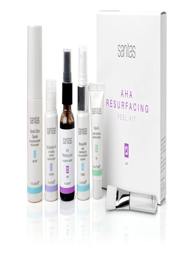 Sanitas Skincare AHA Resurfacing Peel Kit, At Home Peel Kit, 6 Piece Set, Lactic Acid Peel - Image 1