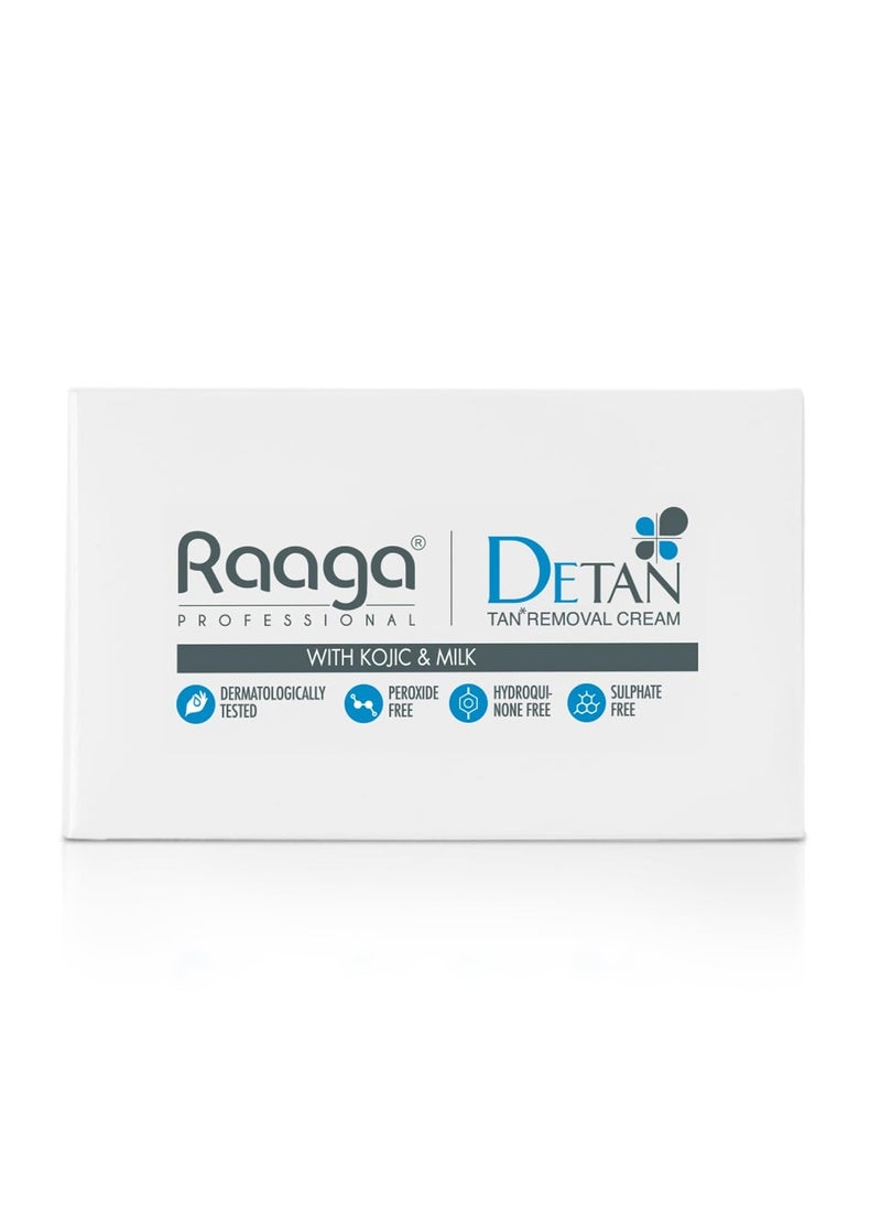 RAAGA PROFESSIONAL - Raaga Professional De-Tan Pack with Kojic, Lactic Acid & Arbutin | Tan Removal Cream | Dermatologically Tested, Peroxide, Hydroquinone & Sulphate Free- 12g x 6 (72gm) te-free) and skin-friendly. - Image 1