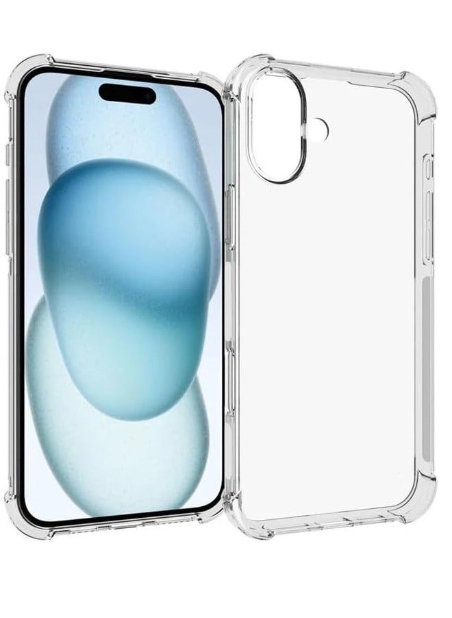 iPhone 16 Clear Back Air Cushion Case – Soft Silicone Shockproof Anti-Scratch Protective Bumper Shell