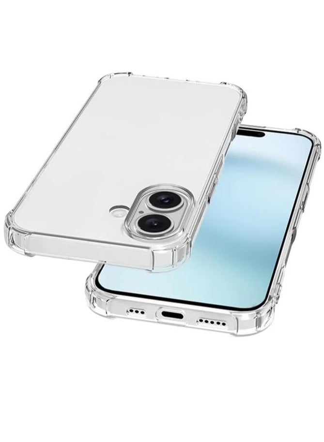 iPhone 16 Clear Back Air Cushion Case – Soft Silicone Shockproof Anti-Scratch Protective Bumper Shell