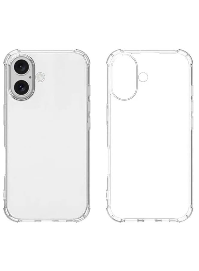 iPhone 16 Clear Back Air Cushion Case – Soft Silicone Shockproof Anti-Scratch Protective Bumper Shell