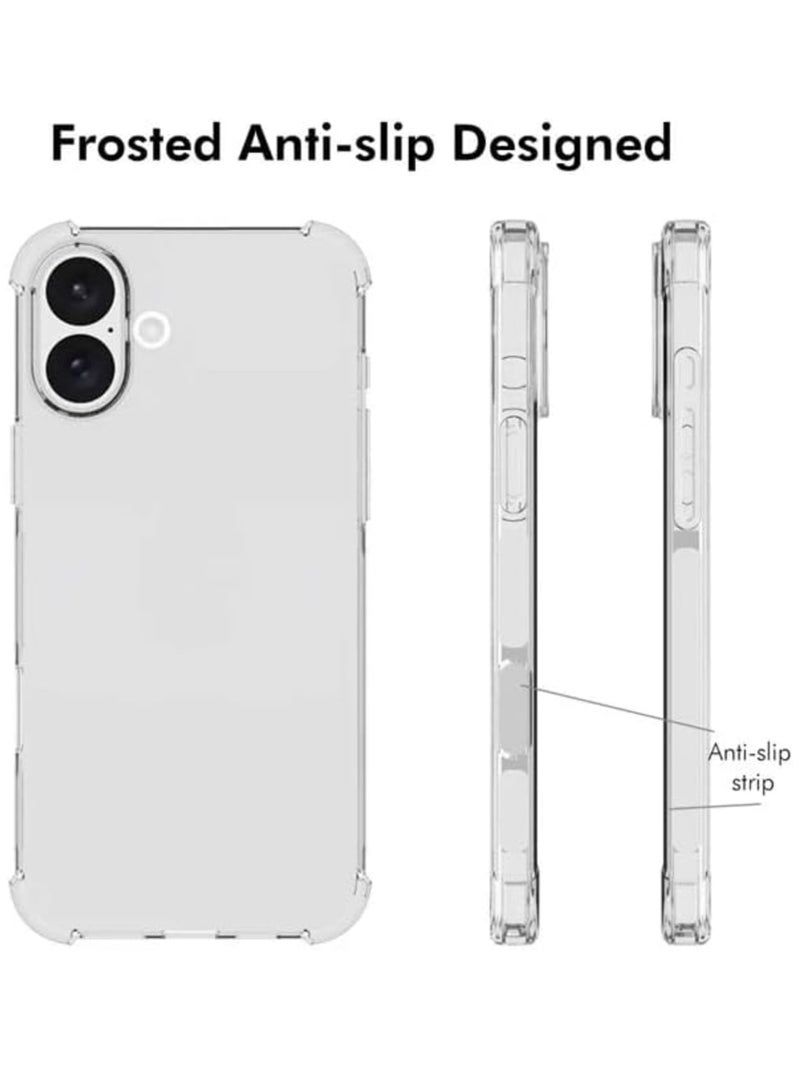 iPhone 16 Clear Back Air Cushion Case – Soft Silicone Shockproof Anti-Scratch Protective Bumper Shell