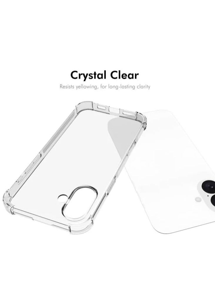 iPhone 16 Clear Back Air Cushion Case – Soft Silicone Shockproof Anti-Scratch Protective Bumper Shell