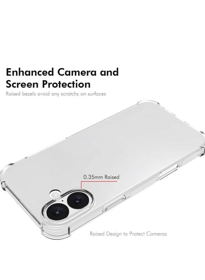 iPhone 16 Clear Back Air Cushion Case – Soft Silicone Shockproof Anti-Scratch Protective Bumper Shell