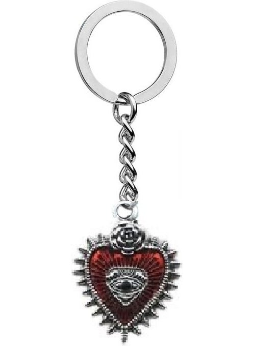 Everything Note Rose Eye Of Heart Gothic Heart Red Keychain