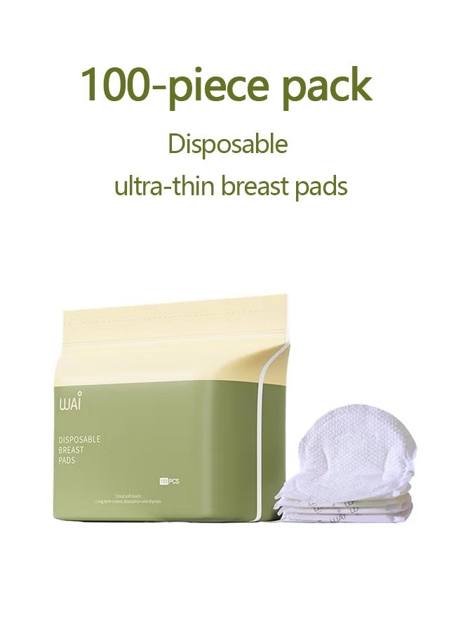 دبليو أيه آي عبوة من 100 قطعة من وسادات حلمات الرضاعة الطبيعية للاستخدام مرة واحدة، وسادات صدر للرضاعة الطبيعية - Image 1