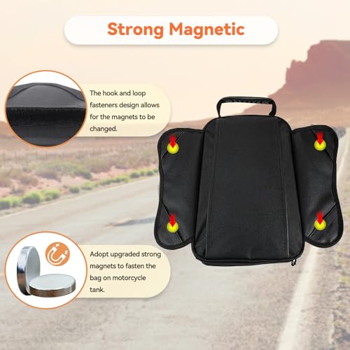 Dracarys Motorcycle Tank Bag Oxford Saddle Black Motorbike Bag - Strong Magnetic Bag for Honda Yamaha Suzuki Kawasaki Harley - Image 4