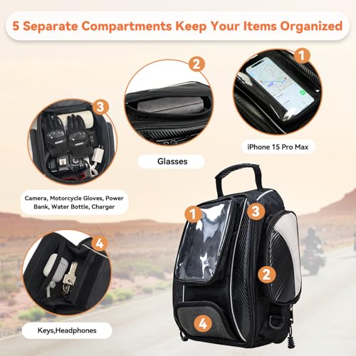 Dracarys Motorcycle Tank Bag Oxford Saddle Black Motorbike Bag - Strong Magnetic Bag for Honda Yamaha Suzuki Kawasaki Harley - Image 5