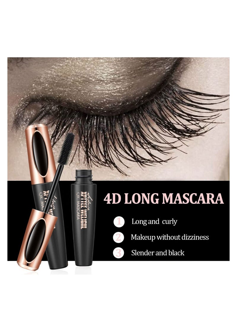 Generic 4 Pcs 4D Silk Fiber Lash Mascara Set - Liquid Extension Makeup for Luxuriously Longer, Thicker, and Voluminous Waterproof Eyelashes, Smudge-proof, Natural Look, No Clumping, All-Day Wear.  - Image 5