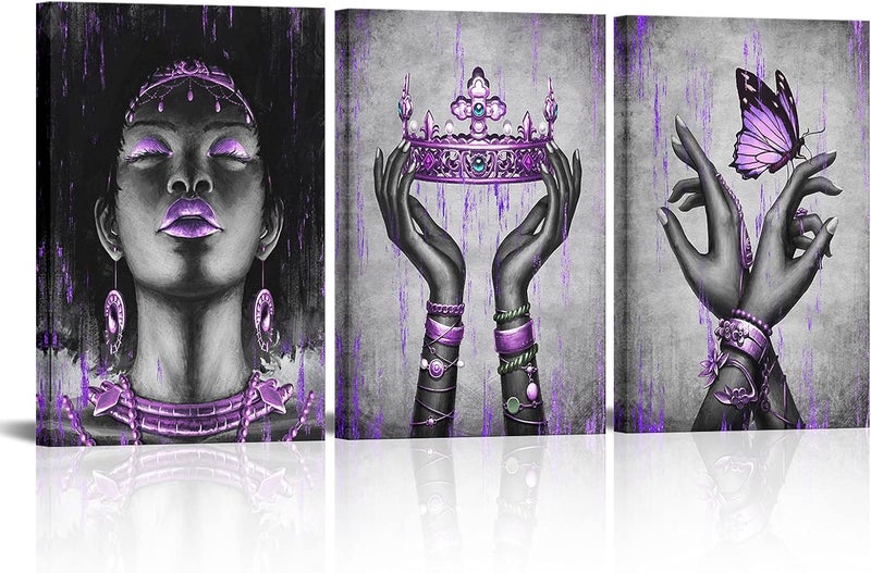 Kalormore Black American Woman Canvas Wall Art - Image 1