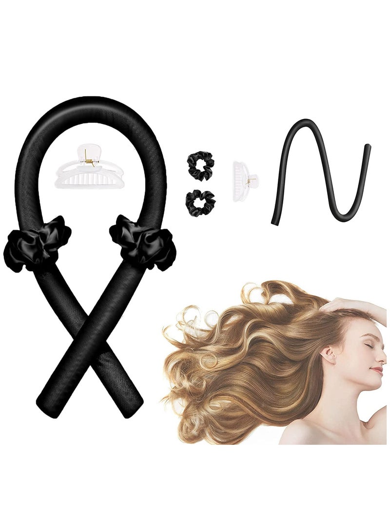 ORiTi رباط رأس لتجعيد الشعر بدون حرارة، مكواة شعر لتجعيد الشعر للنوم مع مشابك شعر وشرائط حريرية لتجعيد الشعر - Image 1