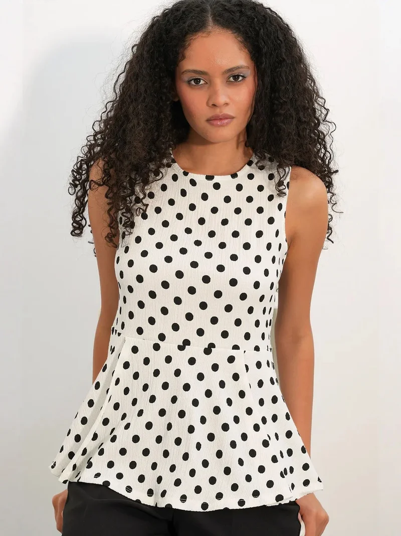 BDART Polka Dot Sleeveless Crepe Blouse