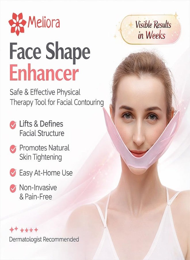 Meliora Silicone V Face Mask for Face Lift | Facial Slimming Bandage for Chin & Cheek | Double Chin Reducer for Women & Men | Skin Tightening Belt for Slim Lift | Pink - Image 3