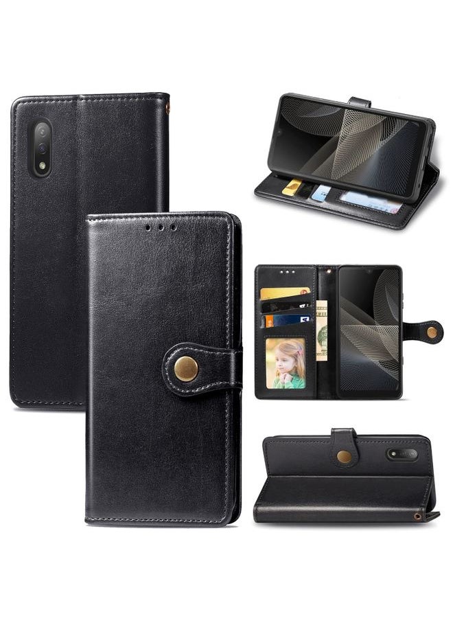 HuHa - Case Cover For For Sony Xperia ACE II Solid Color Leather Buckle Phone Case with Lanyard & Photo Frame & Card Slot & Wallet & Stand Function(Black) - Image 1